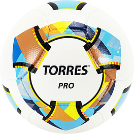 СЦ*Мяч футб. TORRES Pro, F320015, р.5, 14 панел. PU, 4 подкл. слоя, ручная сшивка, бело-золот-черн